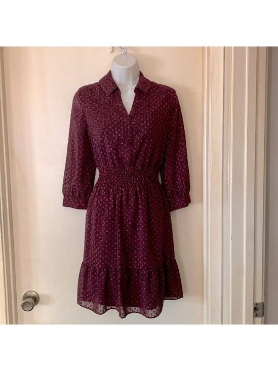 Maison Jules Dresses & Skirts - Masion Jules cranberry chiffon dress with smocked waist size S
